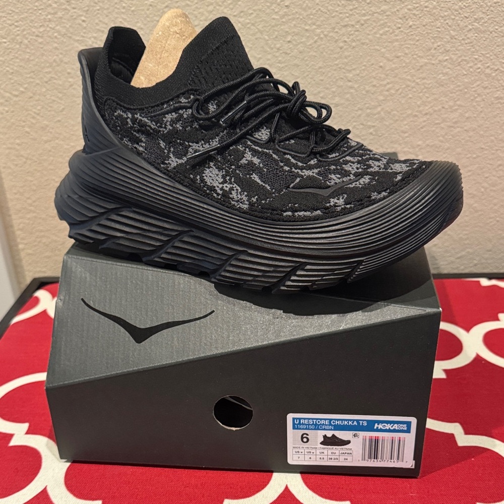 Hoka Black and Gray Running Shoes